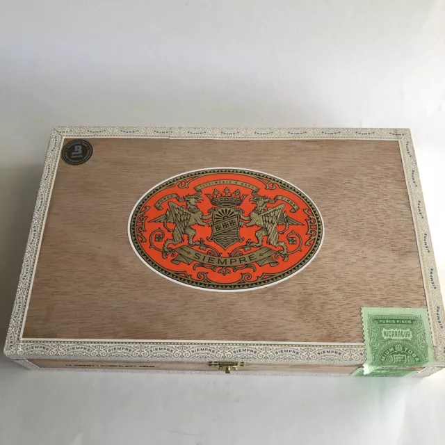 Cigar Box SIEMPRE Toro Dapper EMPTY Wooden Divided Storage Stash