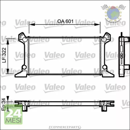 Radiatore acqua Valeo per FORD TRANSIT P bdo