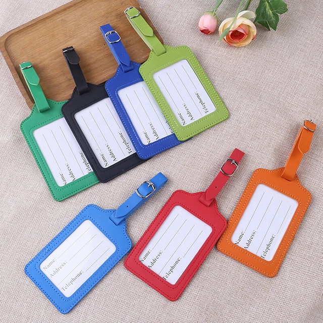 PU Leather Luggage Tags Suitcase ID Card/Address/Name Baggage Travel Supplies