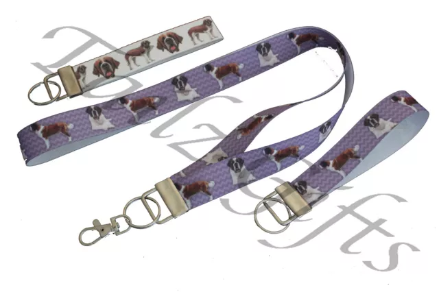 Saint St Bernard Breed of Dog Matching Lanyard | Keyring Key Ring | Bookmark