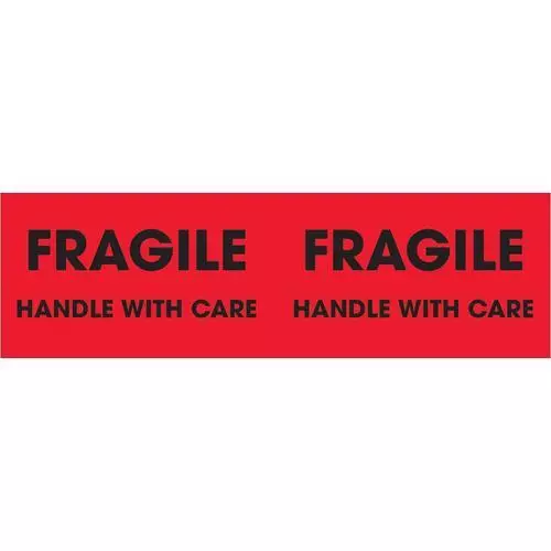 Tape Logic Etichette," Fragile - Handle With Care ",7.6cm x 25.4cm,Fluorescente