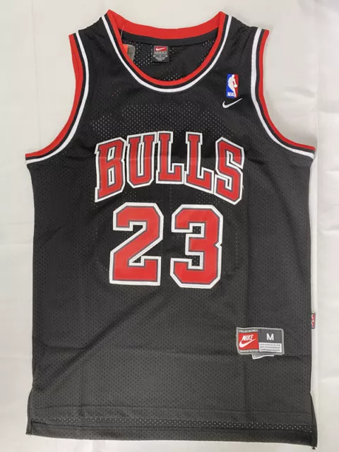Classique Michael Jordan #23 Chicago Bulls Maillot de Basket Cousu Noir