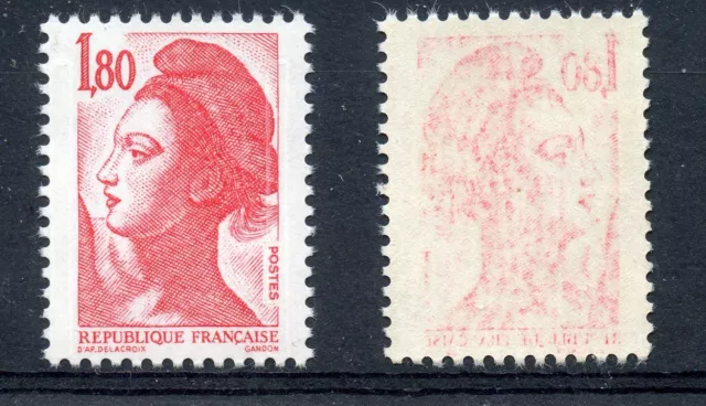 Stamp / Timbre France Neuf N° 2223 ** Type Sabine / Variete Recto Verso