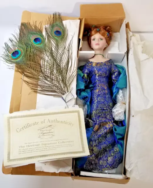 Heritage Signature Collection Porshe Peacock 12441 Porcelain Doll COA