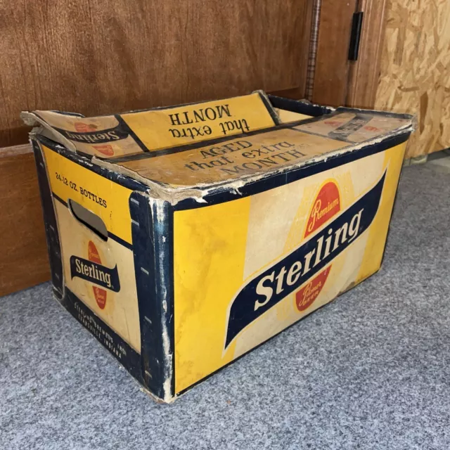 Rare Vintage Antique Cardboard Case Bottle Box, Sterling Brewers, Evansville Ind