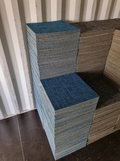 319 x BLUE MILLIKEN NORDIC STORIES TECTONIC 50x50cm CARPET TILES £1.50+VAT EACH