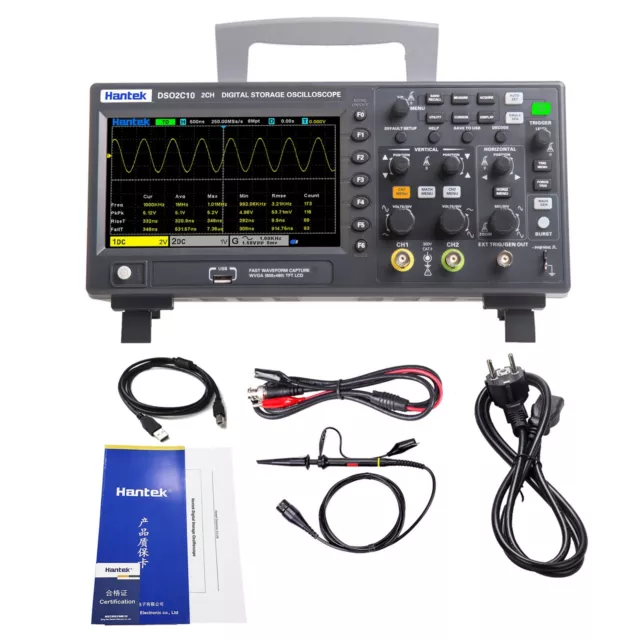 Hantek Digital DSO2000 Series Oscilloscope 2CH+1CH 1GSa/s 100/150MHz 25MHz AWG