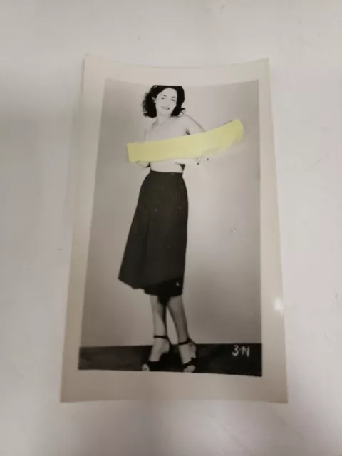 Vintage Nude Woman Pinup 1940s 50s Erotica Original Photo 2 5×4 Deco