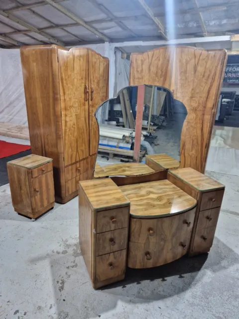 BURR WALNUT ART DECO 1930's BEDROOM SET