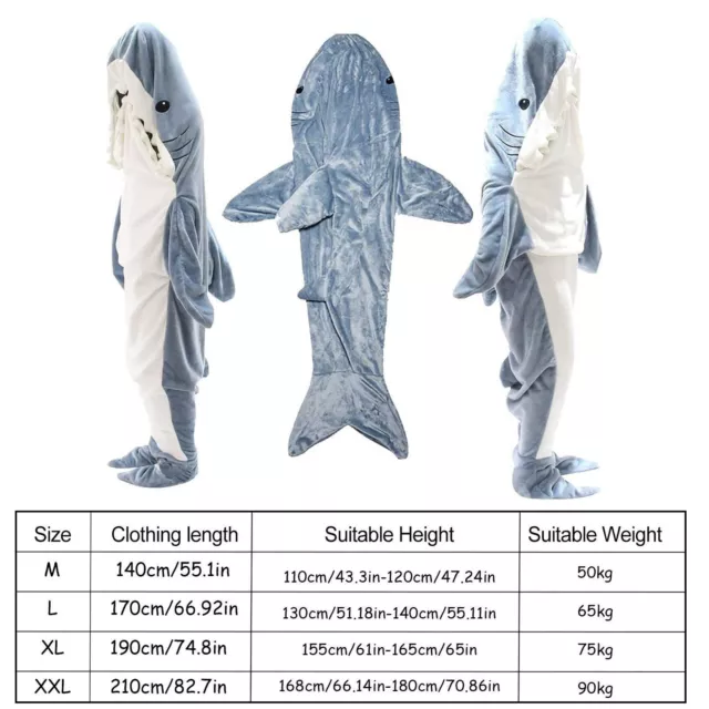 Hooded Shark Pajamas Party Animal Pajamas Unisex For Adults/Kids 2