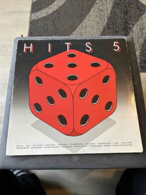 HITS 5 Music Compilation Double LP Vinyl Record 1986, Great Condition,