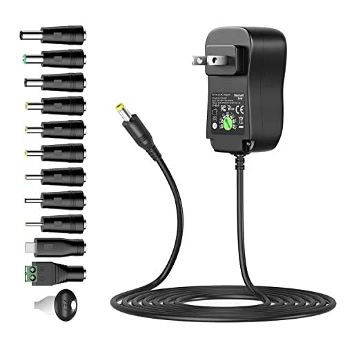 Basicvolt Universal AC/DC Adapter Multi-Voltage Switching Power Supply with 1...
