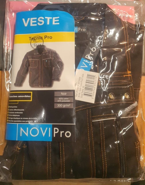 Veste De Travail NOVIPRO XL 52/54 - Manches Amovibles - Qualité Pro - Neuve
