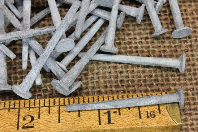 1 1/2” Square Nails 50 Old Shingle Box Plaster Lath Vintage 1880’s Galvanized