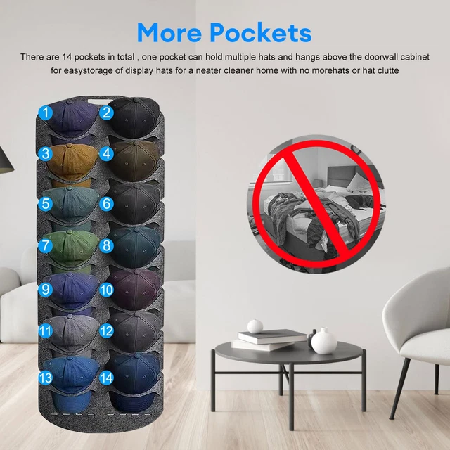 Hat Rack Organizer Baseball Holder Storage Cap Hanger Door Wall Coat Caps Stands