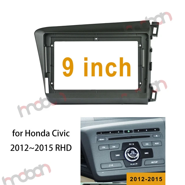 9'' Car Radio Stereo Frame Fascia Panel DashTrim for Honda Civic 2012~15 RHD