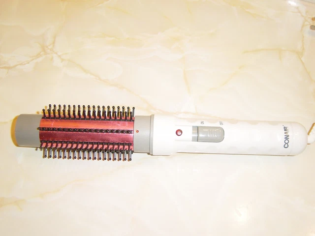 (red barrel) CONAIR JUMBO 1 1/4" HOT CURLING IRON BRUSH WITH BALL TIPS BRISTLES