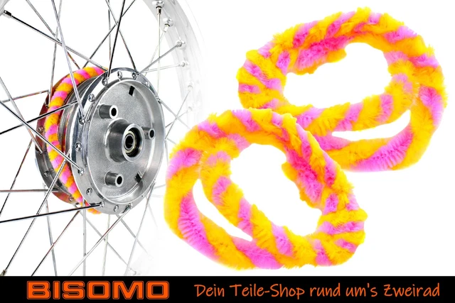 Nabenputzringe 2x 76cm Schwarz - Für Moped, Simson, E-Bike & Fahrrad