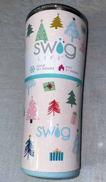 NEW Swig Life 22 Oz Tumbler Sugar Trees Insulated Stainless Steel Christmas Tree