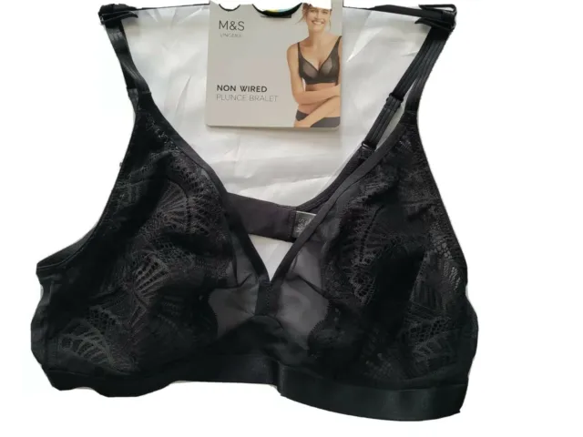 LADIES MARKS AND Spencer NON WIRED PLUNGE BRALET. Size 38B $15.18 ...
