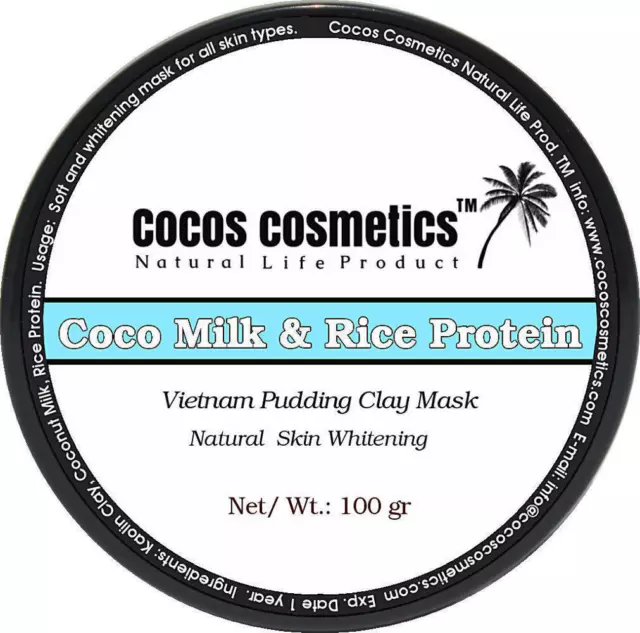 Máscara de blanqueamiento facial de Coco Milk Rice Protein de Cocos Cosmetics