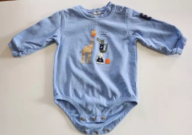 Carters Baby Infant Boys 9 Months Blue Long Sleeve One Piece Bodysuit with Snaps