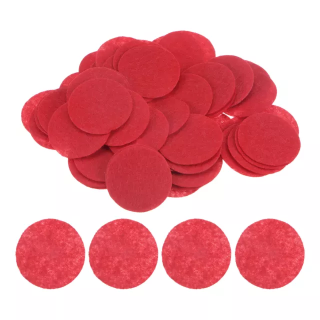 200pcs Round Felt Circles, 40mm 1-1/2" Craft Felt Pads Non-Woven Fabric Pad Red