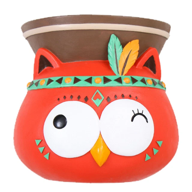 1pc Eule Wand Dekor Innen Hängen Pflanzer Regal Dekorative Vase