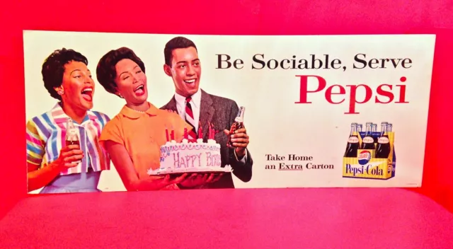 Vintage 1953 To 1961 "Be Sociable" Pepsi Cola Advertising Sign