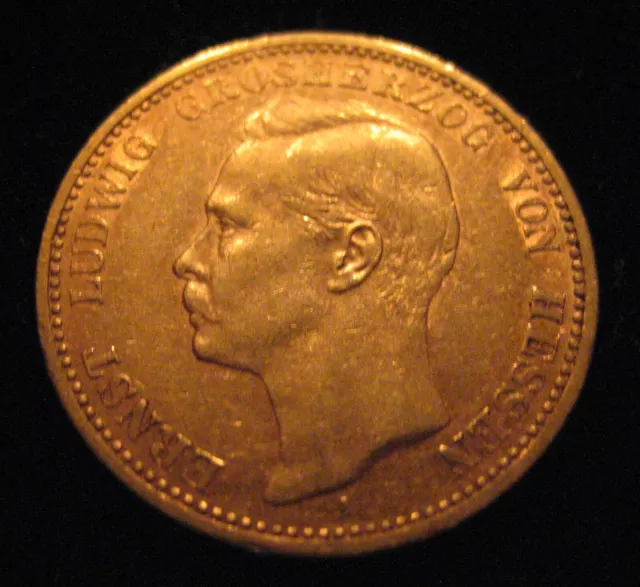 Mds Deutsches Reich Kaiserreich Hessen 20 Mark 1903 A "Ernst Ludwig", Gold #10