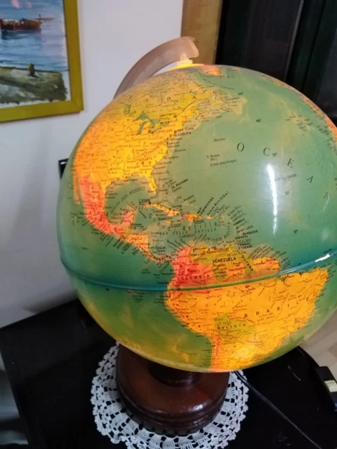 Mappamondo Luminoso Lampada Vintage