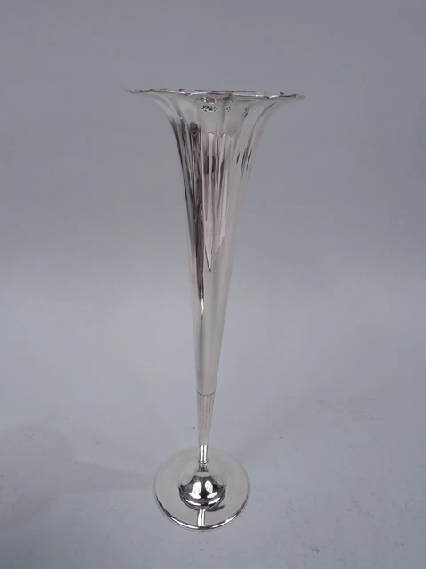 Tiffany Vaso 17227 Antico Edwardian Classica Tromba Americana Argento Sterling