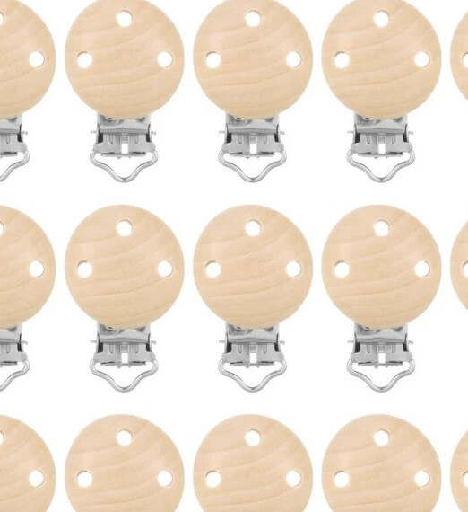 15pcs Baby Pacifier Clips Wooden Dummy Clips Soother Wood Attach To Baby Clothes