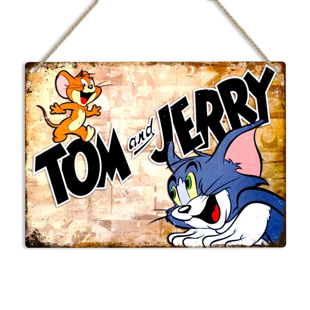 TOM AND JERRY Retro Metal Tin Sign Vintage Cartoon Plaque Man Cave Shed Garage £7.99 PicClick UK
