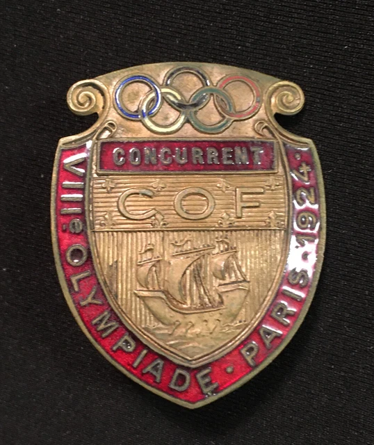 1924 Paris Olympic Concurrent Participant Athlete Badge Numbered — Excellent 1924 Paris Olympic Concurrent Participant Athlete Badge Numbered — Excellent