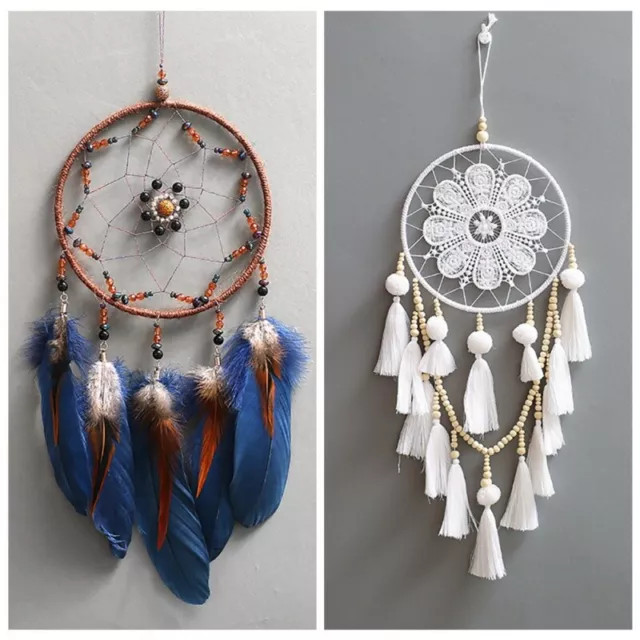 Feather Dream Catcher Boho Style Beads,Tassel Dream Catcher Wall Hanging Decor