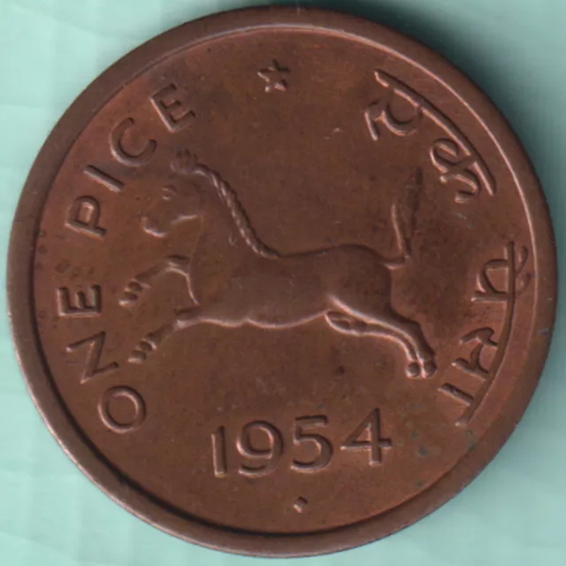 Republic India 1954 One Paice Rare Copper Coin