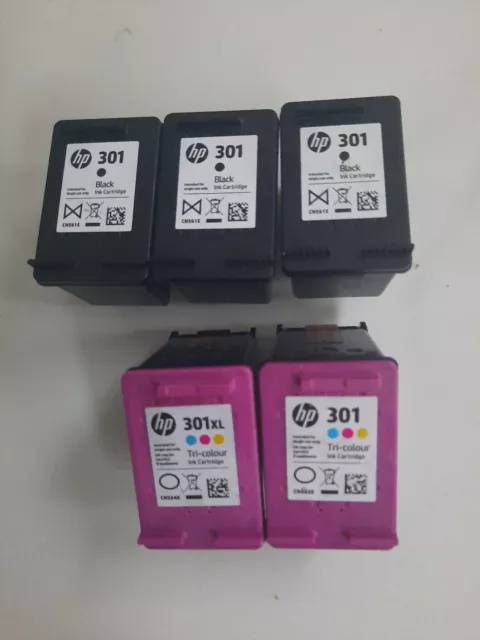 HP 301...Empty ink cartridges X5 Black And White And Colour