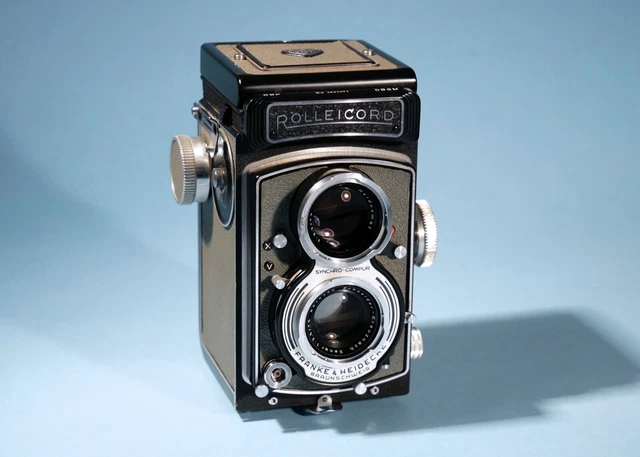 Cámara fotográfica Rolleicord Vb tipo 1 gris TLR Xenar 3.5 * RARA * como nueva, completamente funcional