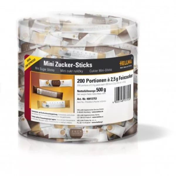 600 Hellma Mini Zucker Sticks (3 x 200 x 2,5 g) - Meeting, Firma - zum Espresso