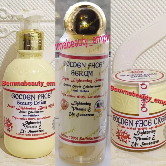 Golden Face Beauty Milk + Golden Face Serum + Face Cream 3pcs Set