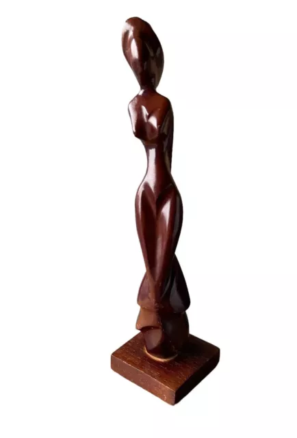 Vintage Wood Carved Nude Woman Torso Female Body Statue Art Sculpture 14” MCM
