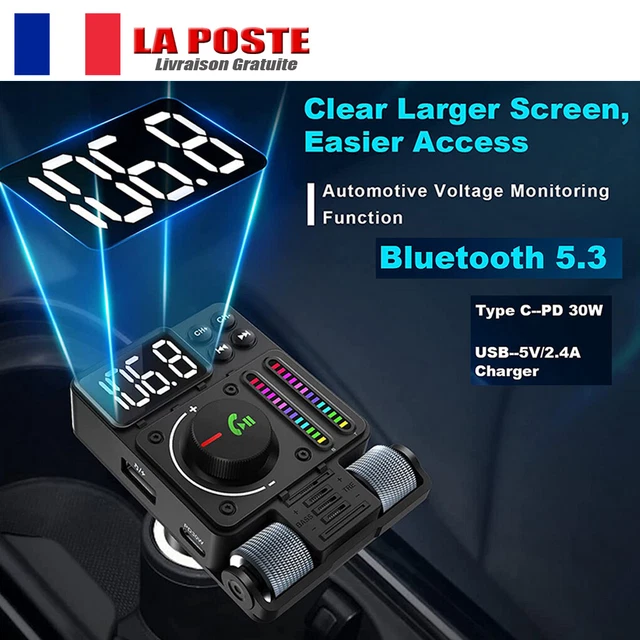 Adaptateur récepteur audio de voiture Transmetteur FM Lecteur MP3 Chargeur USB