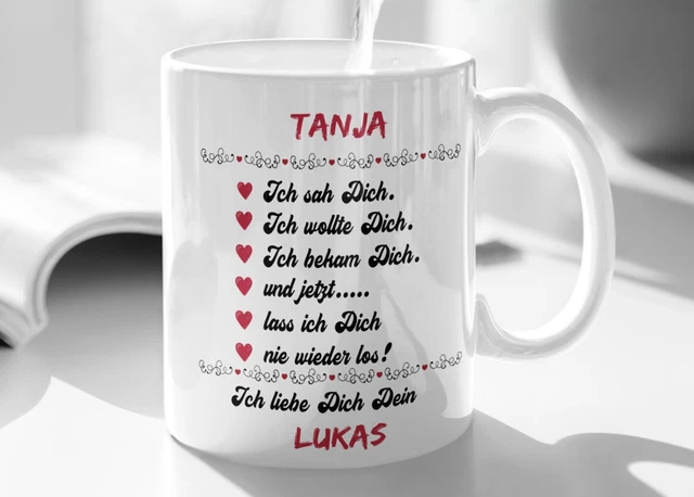 Tasse Mit Namen Ich sah dich ,ich liebe dich Hochzeitstag Valentinstags Geschenk