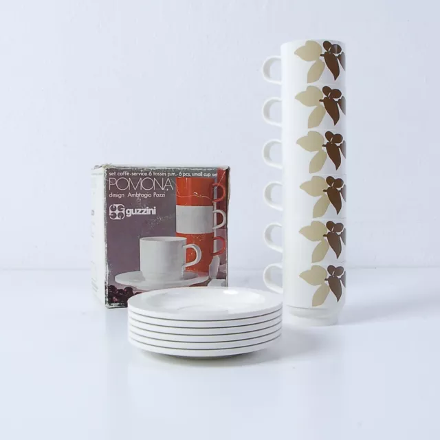Set caffè Guzzini Pomona design Ambrogio Pozzi in metacrilato Vedril Montedison
