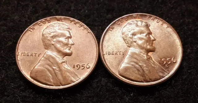 1956 Lincoln Wheat Cent- Penny lot P and D coins