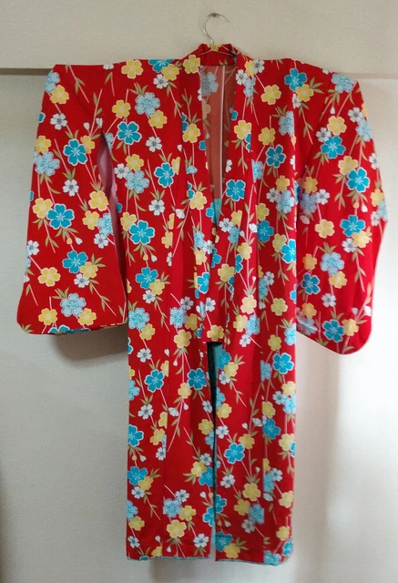 Antique Japanese Kimono Hitoe For Japanese Dance Cosplay Used (C)