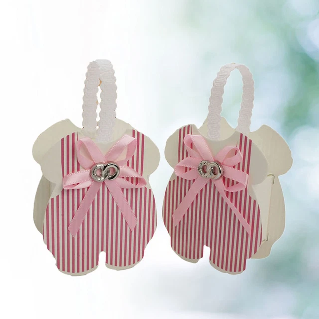 12 pcs boîte de chocolat baby shower sacs en papier boîtes à friandises noeud