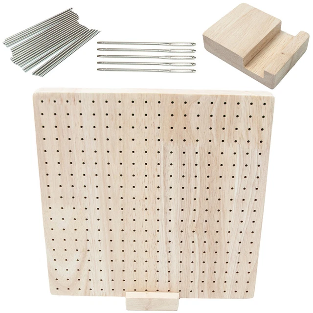 Blocco Per Uncinetto In Legno Con 40 Perni – 31,5 Cm – Per Bloccare Quadrati Granny E Lavori A Maglia