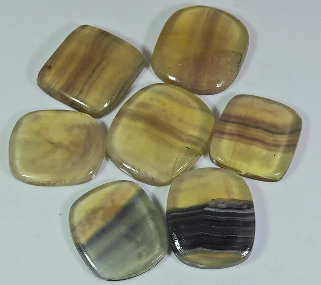 295Cts. Natural Multi Color Fluorite Cabochon Loose Gemstone 07Pcs Lot